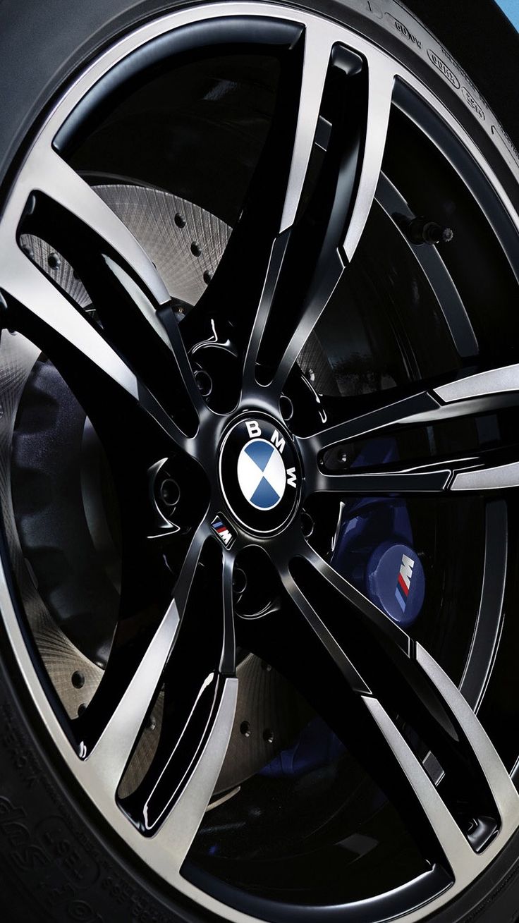 the wheel and tire of a bmw car