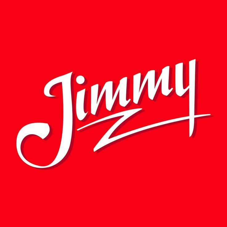 the word jimmy written in white on a red background