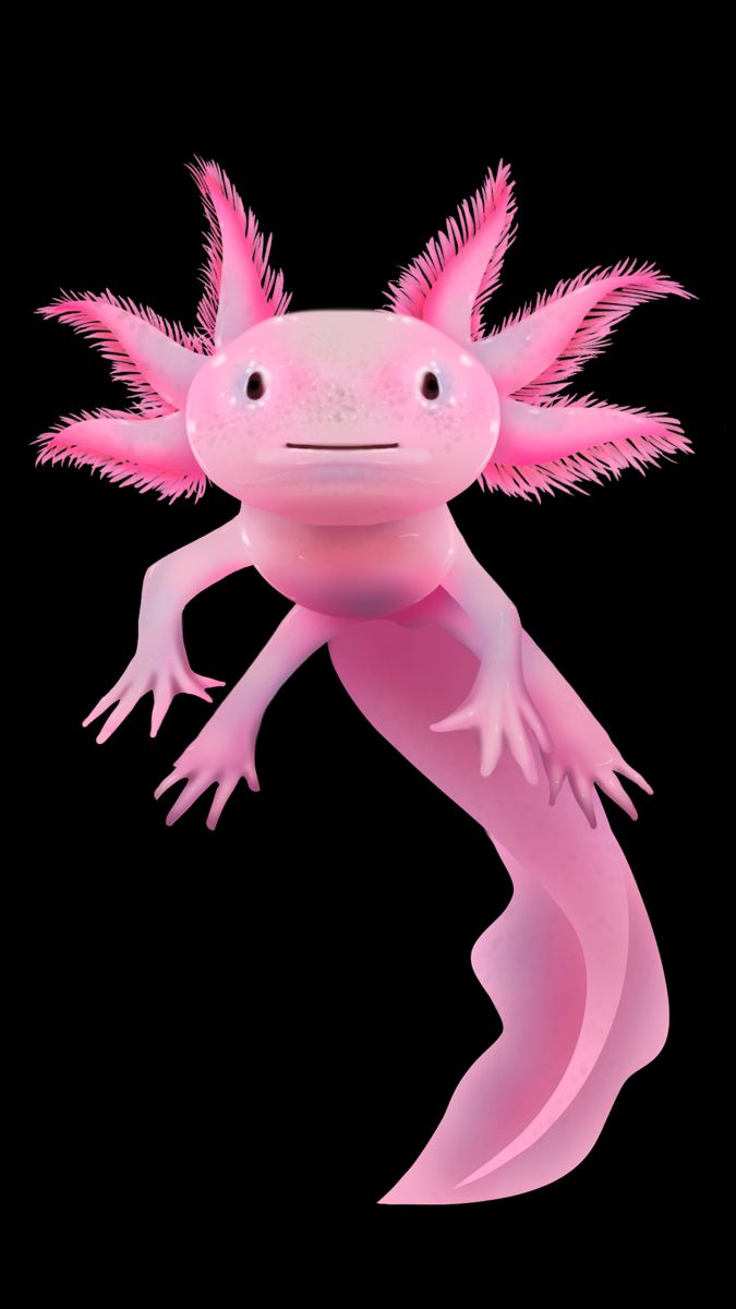 an animal with pink hair on it's head and tail, standing in the air