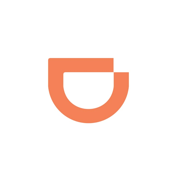 an orange and white logo with the letter d on it