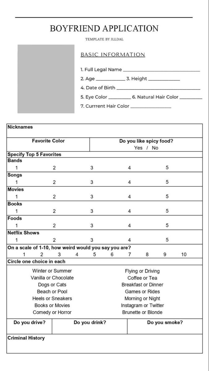 a form of application for the boy scout