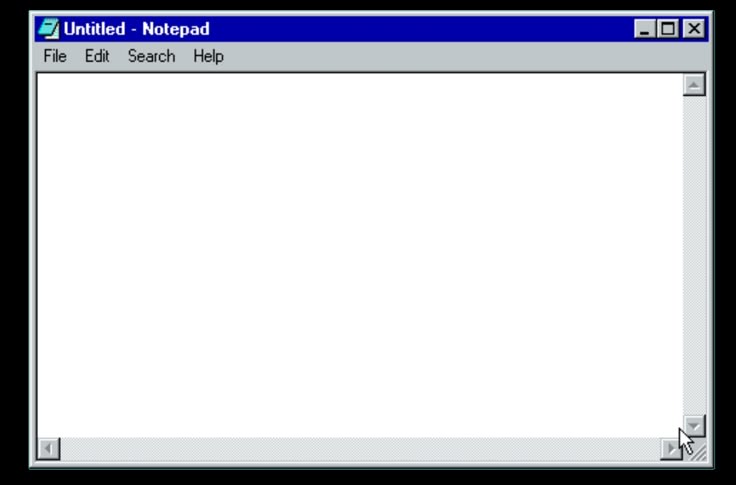 an image of a computer screen with the text unheleld - notpadd