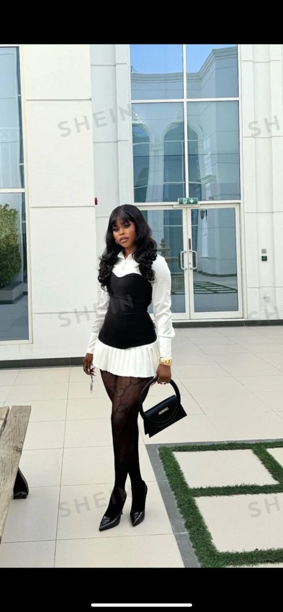 Cute Formal Outfits Black Women, Black And White Business Casual Outfits, Hour Glass Dresses Classy, Baddie Fall Outfits Classy, Fall Outfits Women Baddie, Fall Outfits Dress Up, Cute Classy Birthday Outfits, Birthday Winter Dress, Grown Birthday Outfits