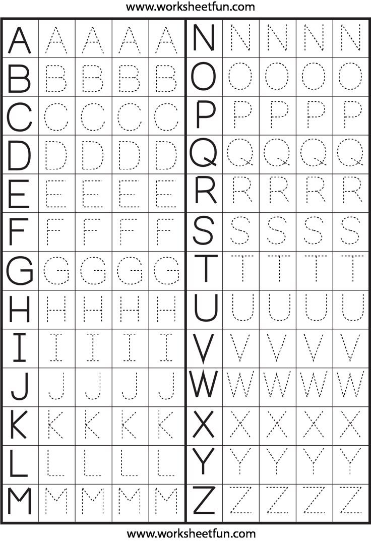 an alphabet worksheet with the letters and numbers to be used in this activity