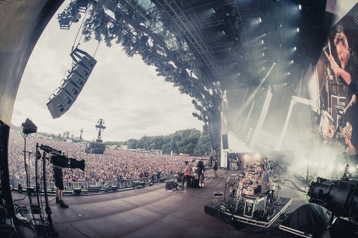 a concert scene with the stage set up