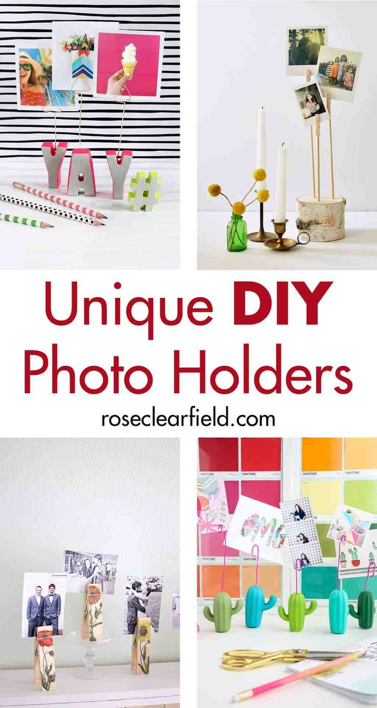 unique diy photo holders are perfect for displaying your photos and other things on the table