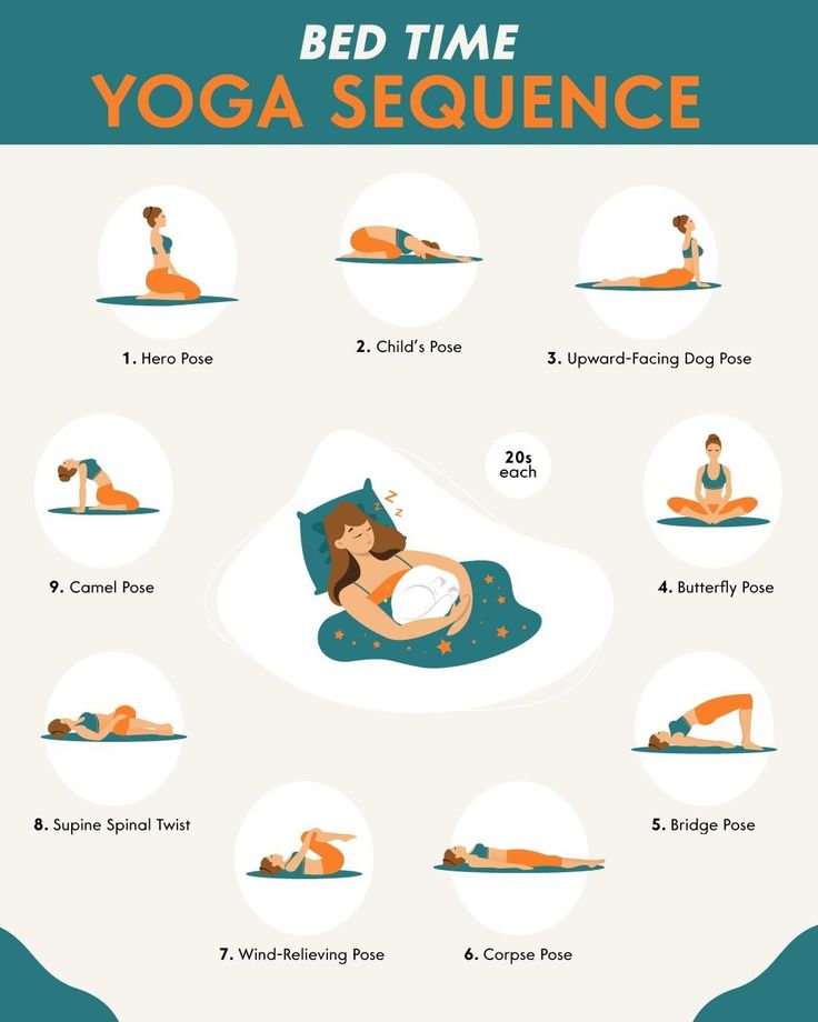 a woman is doing yoga on her stomach and the words, bed time yoga sequence