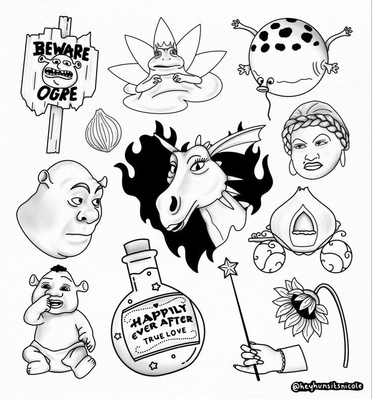 an image of cartoon characters that are drawn in black and white with the words beware of