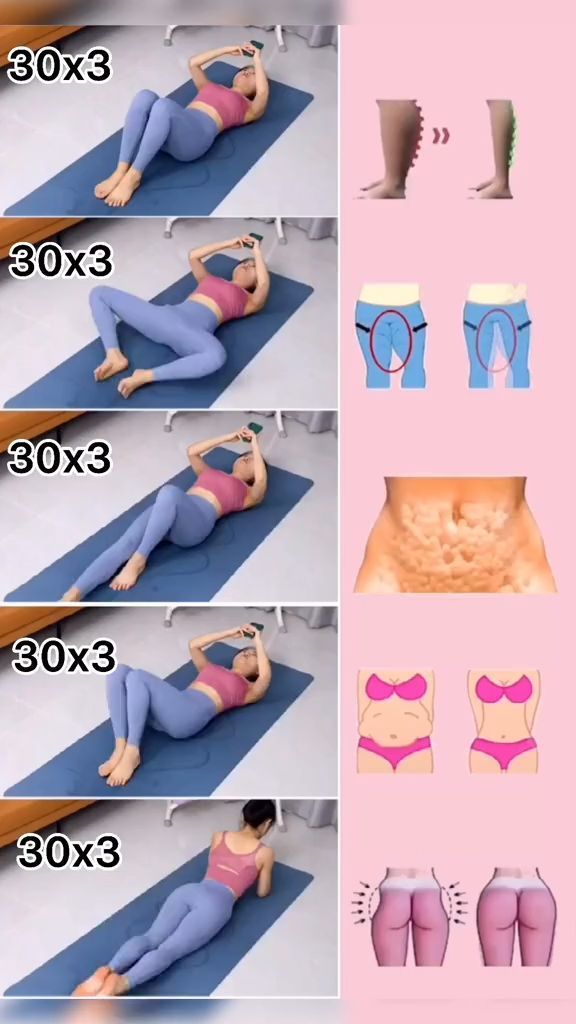 a woman is doing exercises on her stomach