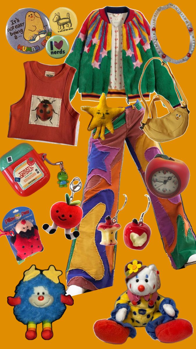 Clowncore Outfit, Kid Core Outfits, Weirdcore Outfits, Kidcore Fashion, Silly Clothes, Clown Clothes, A Clown, Funky Outfits, Clown Costume