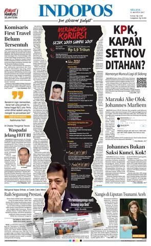 the front page of indonesia's newspaper indopos with an image of a man in