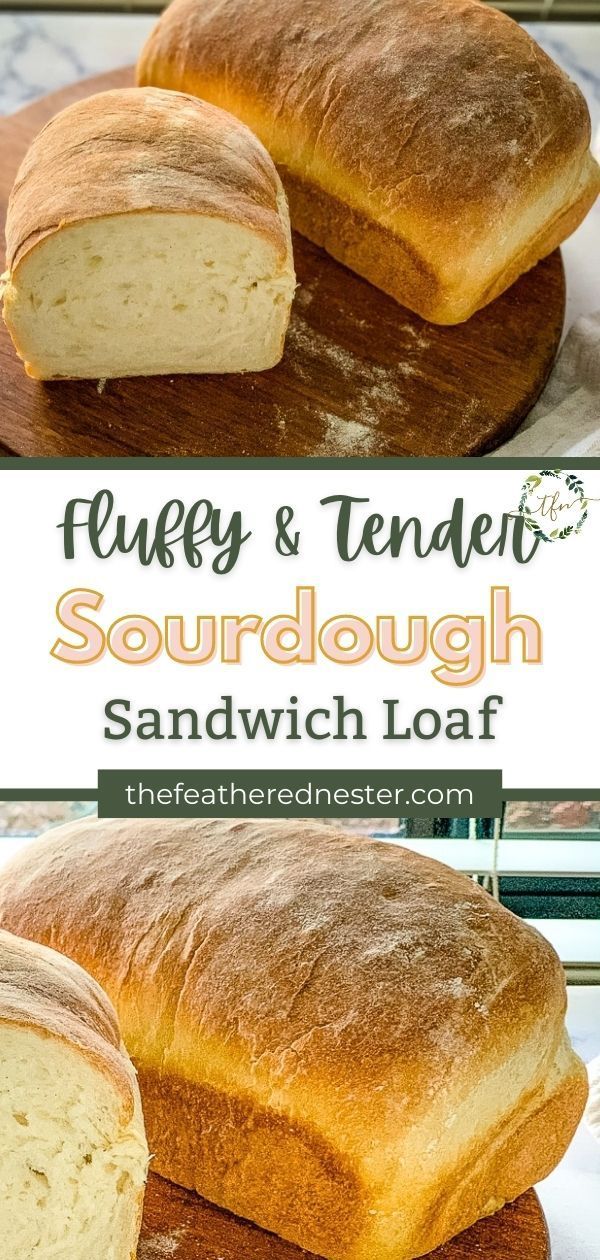 this is an image of fluffy and tender sourdough sandwich loaf