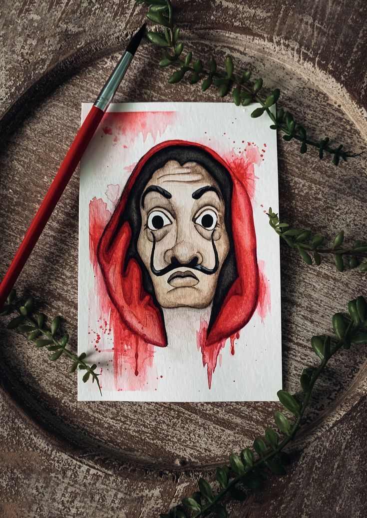 Money Heist Joker art drawing, Marvel art canvas, Doodle