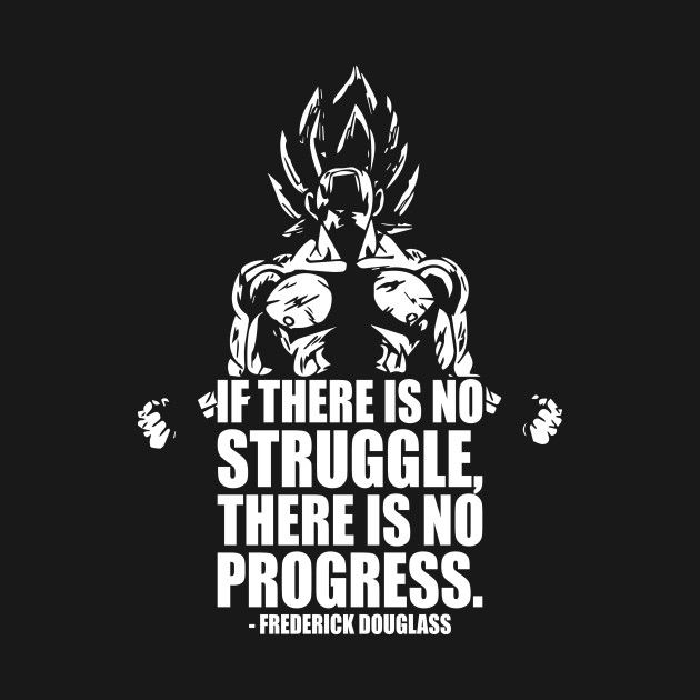 an image of a man doing exercises with the quote if there is no struggle, there is no progress