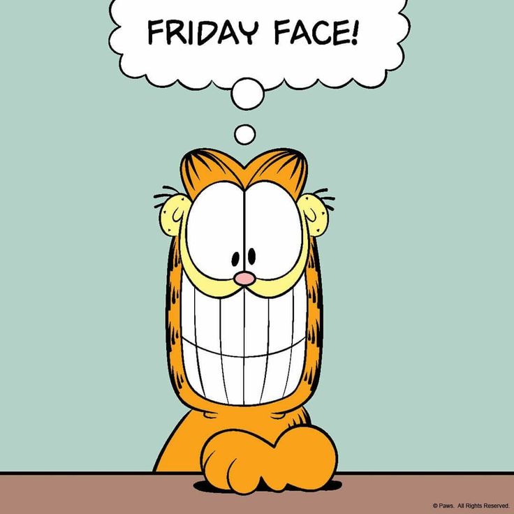 a cartoon tiger with a thought bubble saying friday face