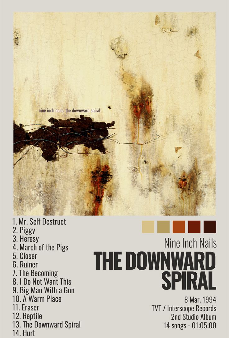 the downward spiral tour poster for nine inch nails