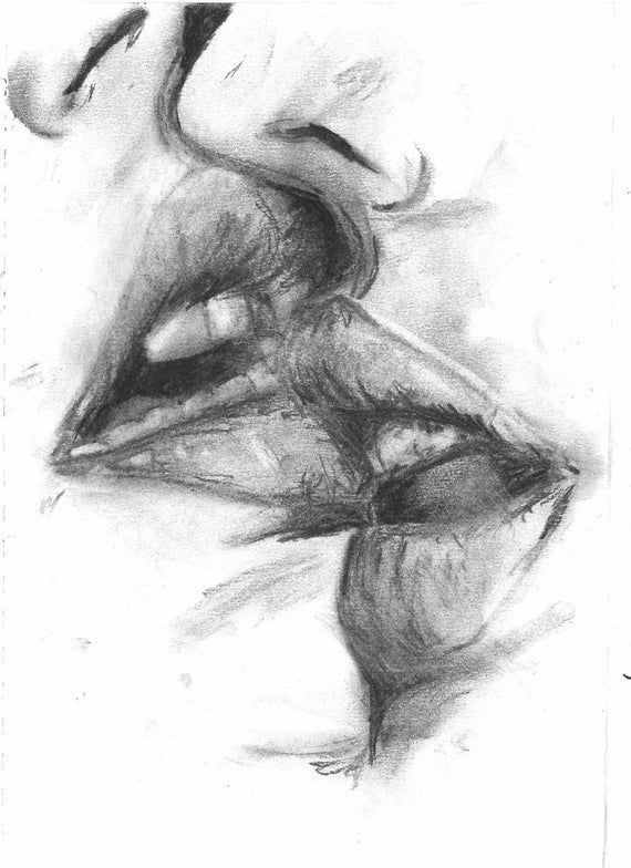 a pencil drawing of a woman's face with her hands on her hips and mouth open