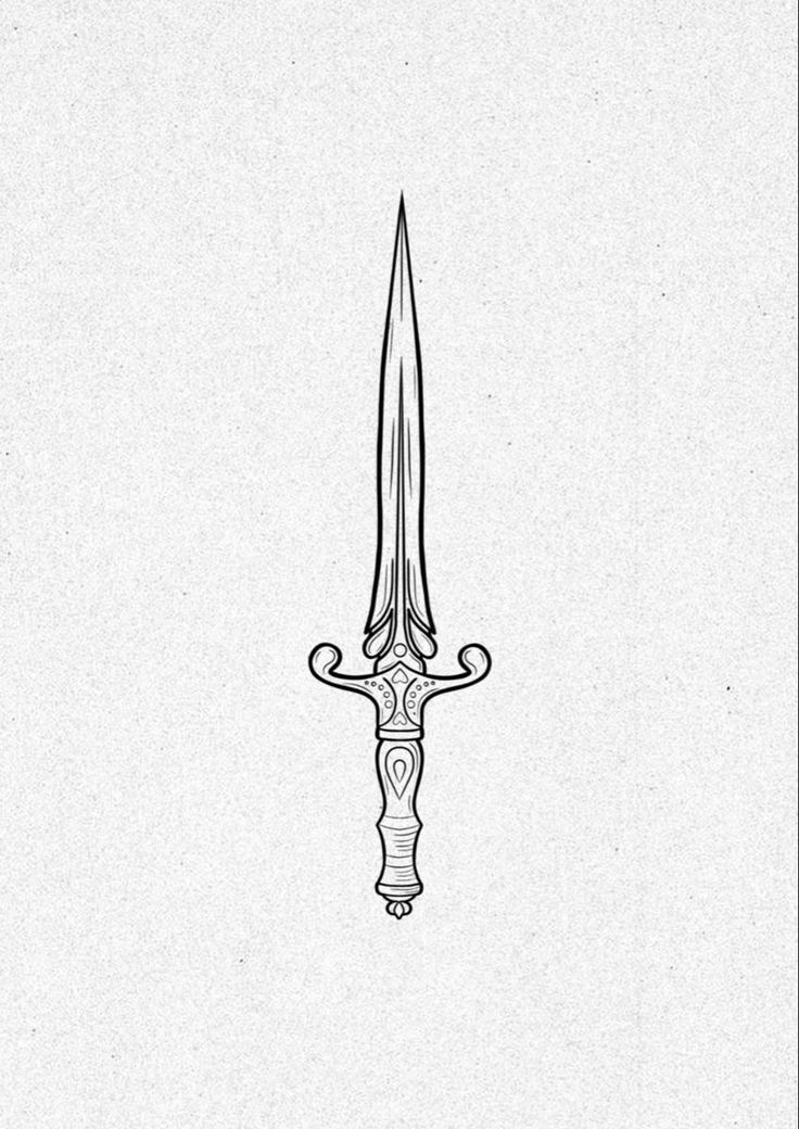 Small Dagger Tattoo, Daggar Tattoo, Daga Tattoo, Simple Dagger Tattoo, Linework Design, Dagger Drawing, Tattoo Mafia, Blade Tattoo, Knife Tattoo