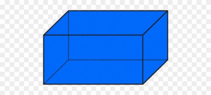 a blue box is shown in the shape of a rectangle, with no background