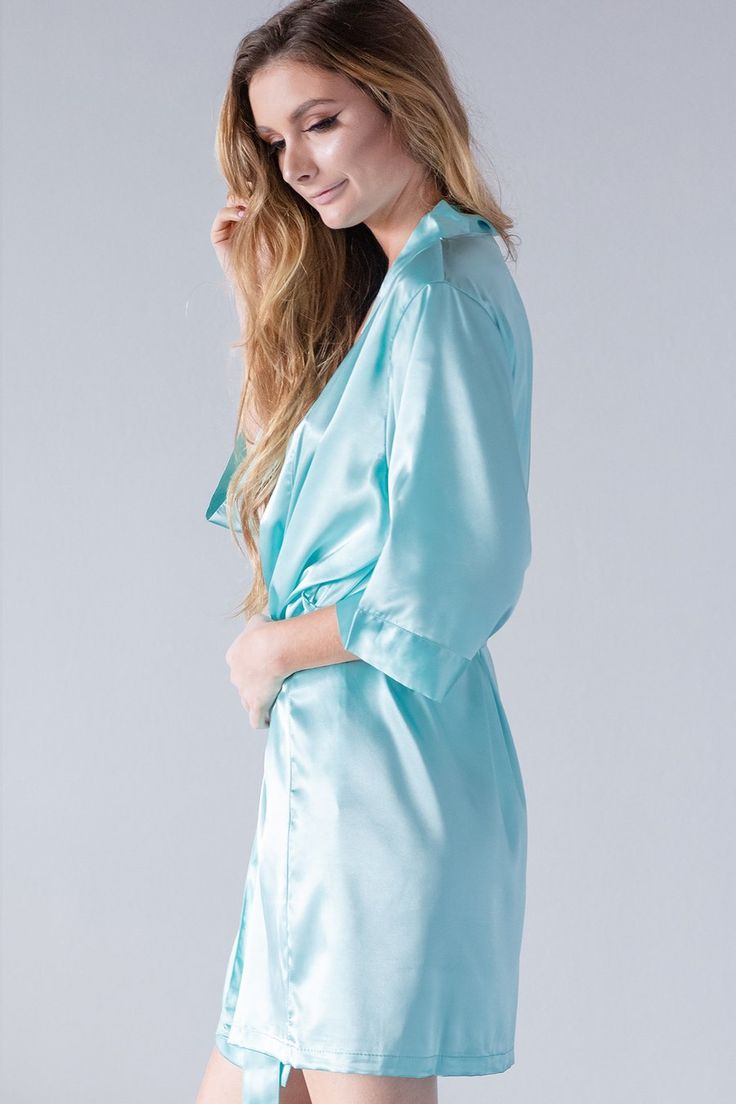 Plus Size – PrettyRobes.com Wedding Party Robes, Satin Bridal Robe, Pretty Robes, Satin Bridesmaids Robes, Robin Blue, Satin Robes, Lace Bridal Robe, Plus Size Robes, Robin's Egg Blue