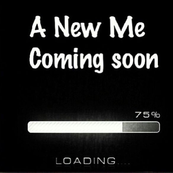 a new me coming soon loading button on a black background with white text and an arrow pointing to the left