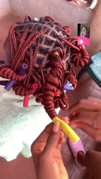 @BraidGoddessCommentary @deborahdanielpotterstouch How To Curl Braids With Flexi Rods, One Attachment Hairstyles, Curling Braids, Spiral Curls Braids, Attachment Hairstyles, Rope Braid Hairstyles, Spiral Braids, Shorts Braids, Spiral Hair Curls