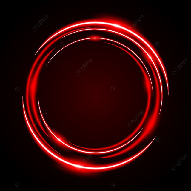 a red neon circle on a black background with copy space for your text or image