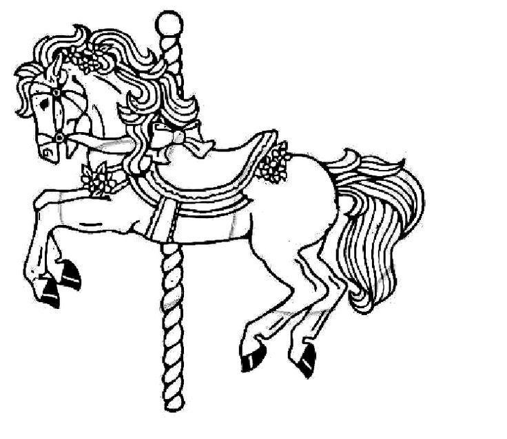 a drawing of a carousel horse