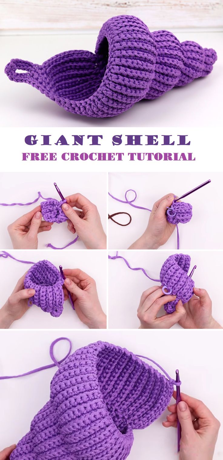 the crochet pattern is being used to make an elephant shaped bag with yarn