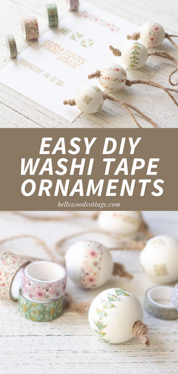 washi tape ornaments with text overlay that says click here to make them