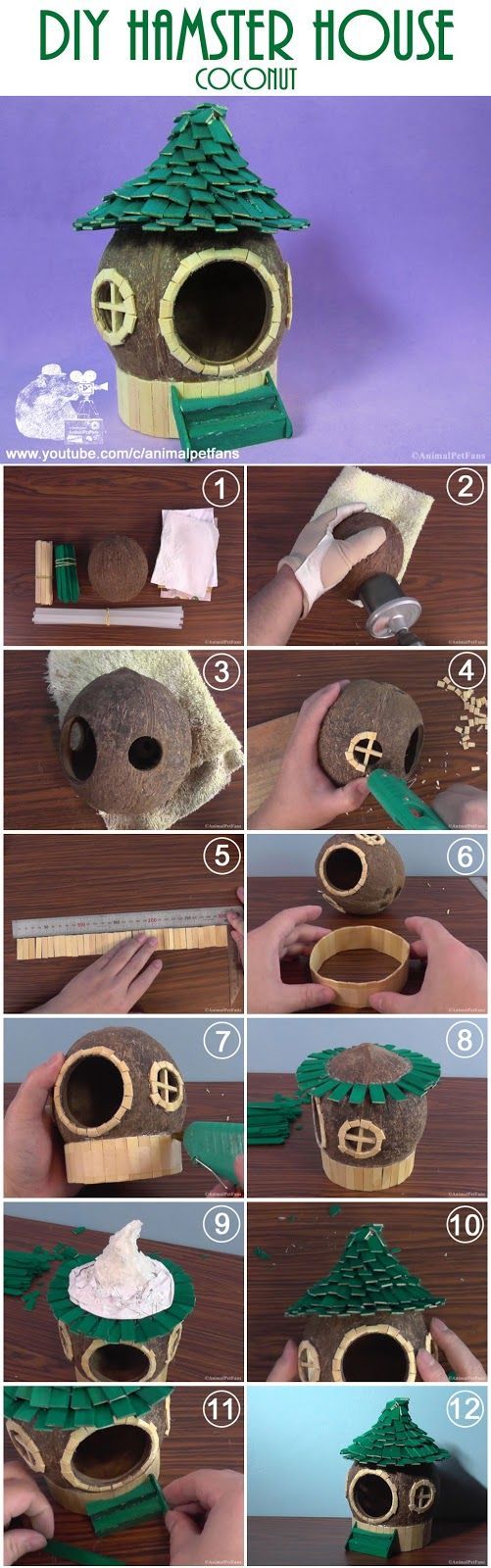 instructions to make a diy hamster house