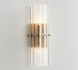 Mallory Crystal Sconce (15") Crystal Bath, Crystal Wall Sconces, Construction Crafts, Bathroom Sconces, Round Chandelier, Basement Bathroom, Crystal Wall, Light Bright, Candelabra Bulbs