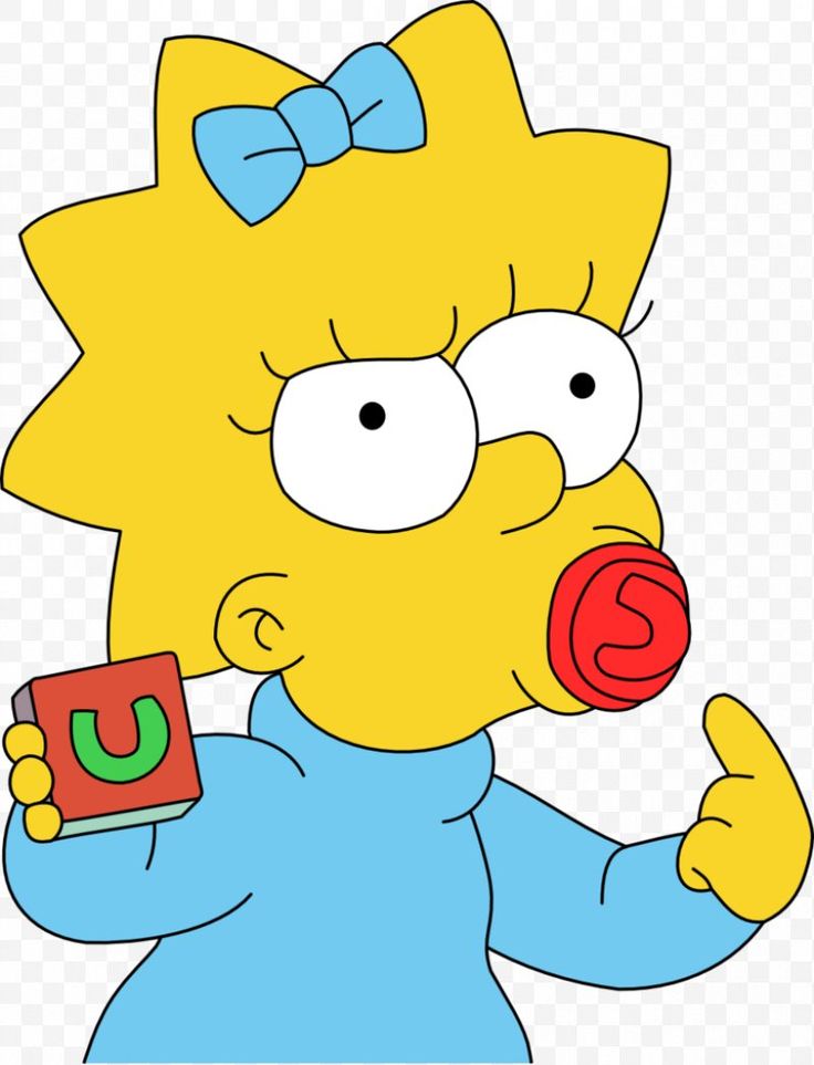 the simpsons character is holding a red object