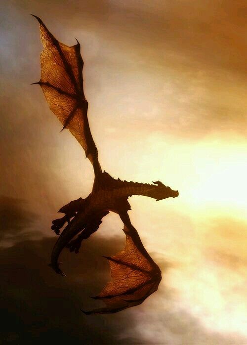 a dragon flying through the air with its wings spread