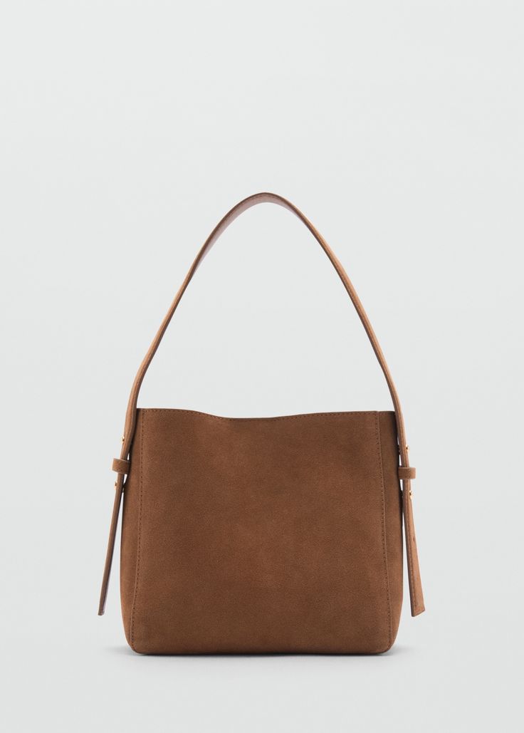 Suede shoulder bag - Woman | MANGO USA Mango Bag, Mango Bags, Purse Trends, Leather Shopper Bag, Fall Bags, Brown Crossbody Bag, Suede Handbags, Brown Shoulder Bag, Brown Handbag