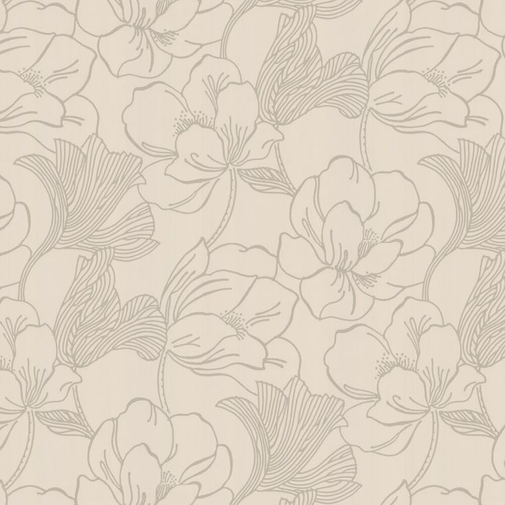 a white and gray flower wallpaper with large flowers