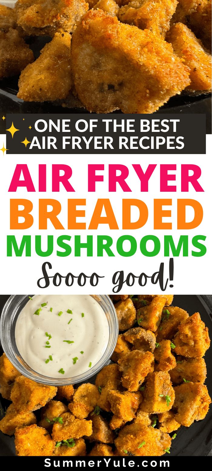 Learn to make air fryer breaded mushrooms! This homemade air fryer fried mushrooms recipe is even better than the fried mushroom appetizer from your favorite restaurant. Make your breaded mushrooms in the air fryer irresistible with a little drizzle of butter and creamy ranch dip. You’ll love these easy mushrooms that are golden crisp on the outside and tender on the inside. Fried Mushrooms Recipe, Creamy Ranch Dip, Mushroom Appetizer, Fried Mushroom Recipes, Cornmeal Bread, Breaded Mushrooms, Mushroom Appetizers, Creamy Ranch Dressing, Creamy Ranch