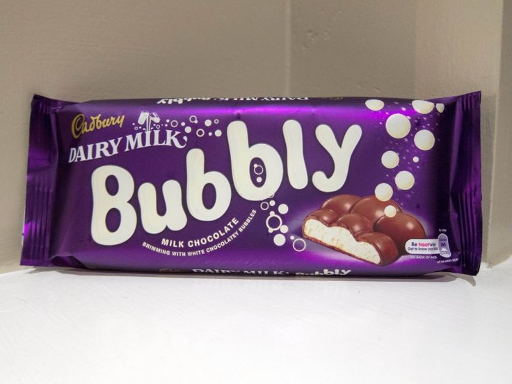 a bar of dairy milk and chocolate with bubbles