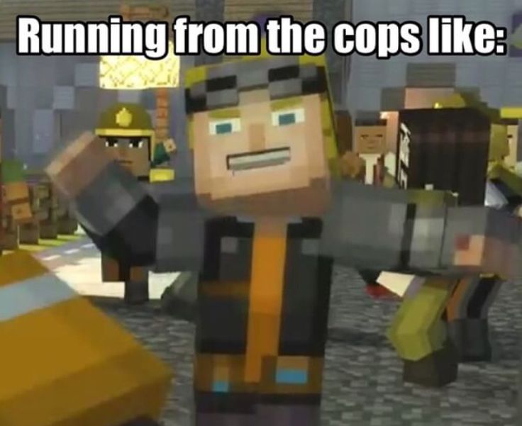 a minecraft video game running from the cops like