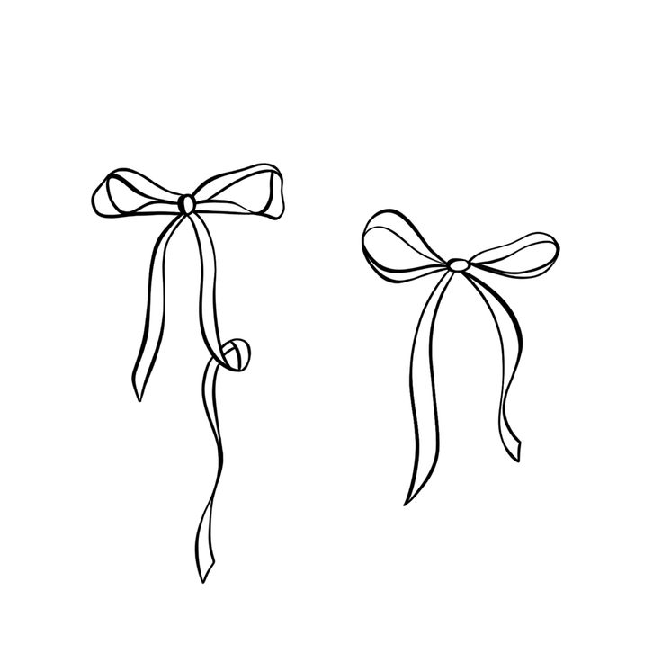 two bows tied together with ribbons