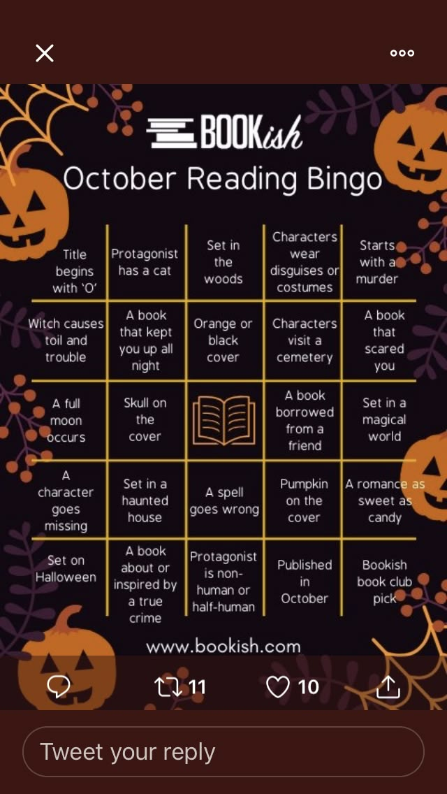 an image of halloween reading bingo game