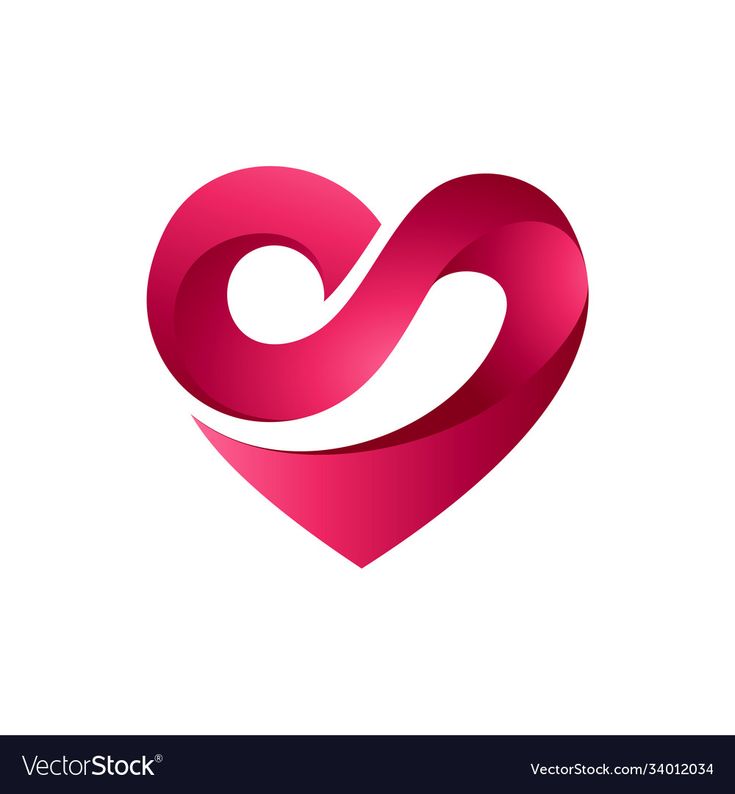 a heart shaped logo with the letter s