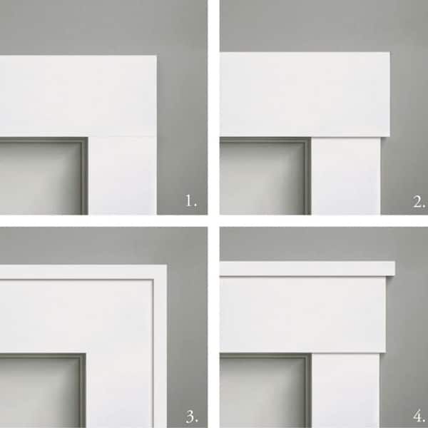 four different angles of the same door frame