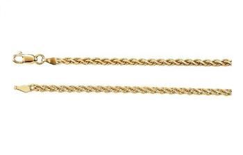 2.0 mm Diamond-Cut Chain in 14k Yellow Gold ( 16-Inch ) Luxury Gold Jewelry With Wheat Chain, Luxury Gold Plated Wheat Chain Necklace, Luxury Wheat Chain Jewelry, Luxury Yellow Gold Wheat Chain Necklace, Gold-plated Jewelry With Wheat Chain, Human Eye, Diamond Cuts, Gold Bracelet, Yellow Gold