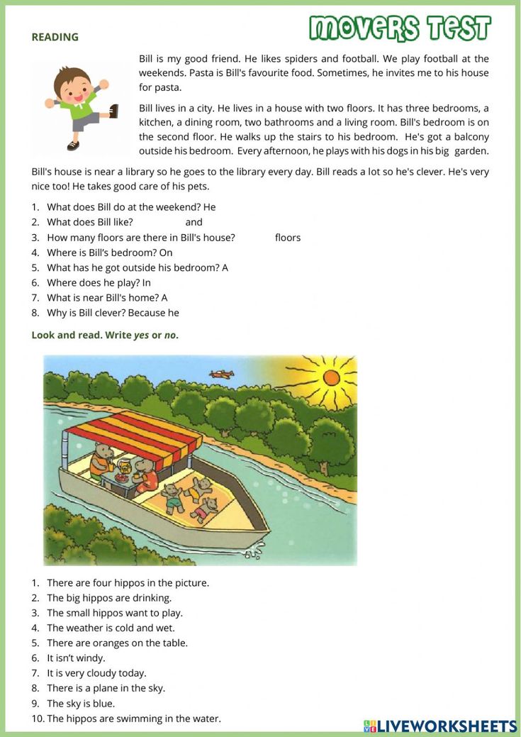 a worksheet for reading the river's test