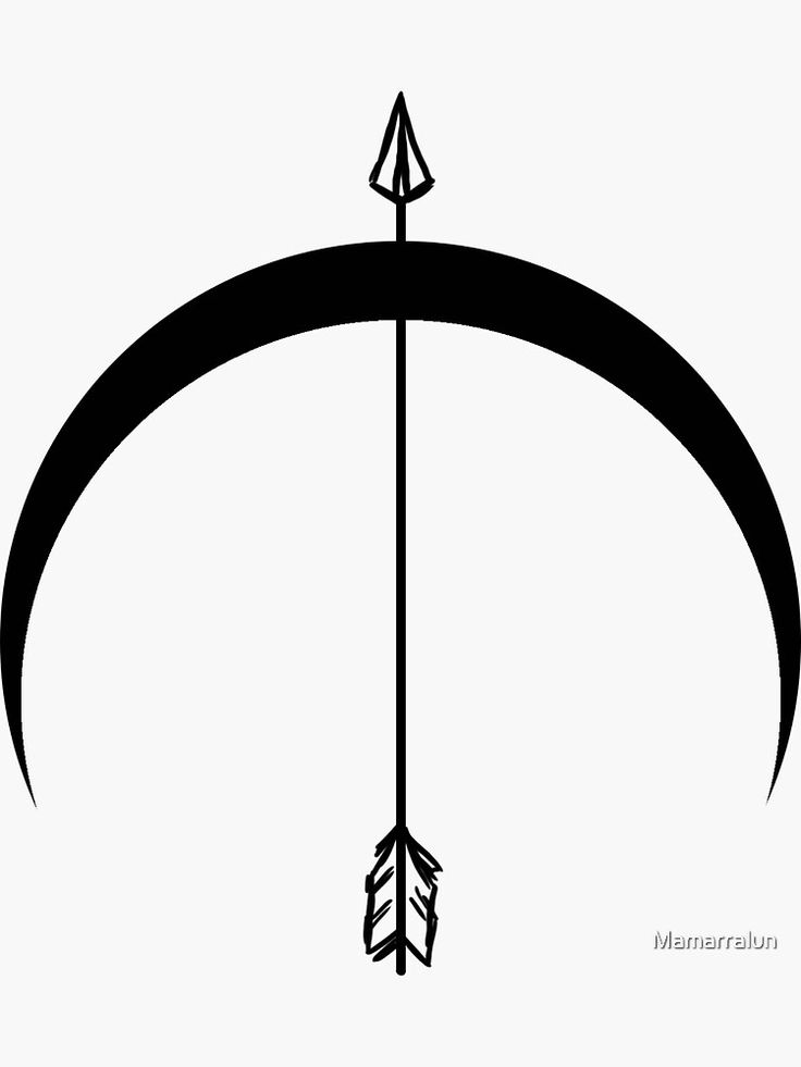 an arrow with two arrows in the middle