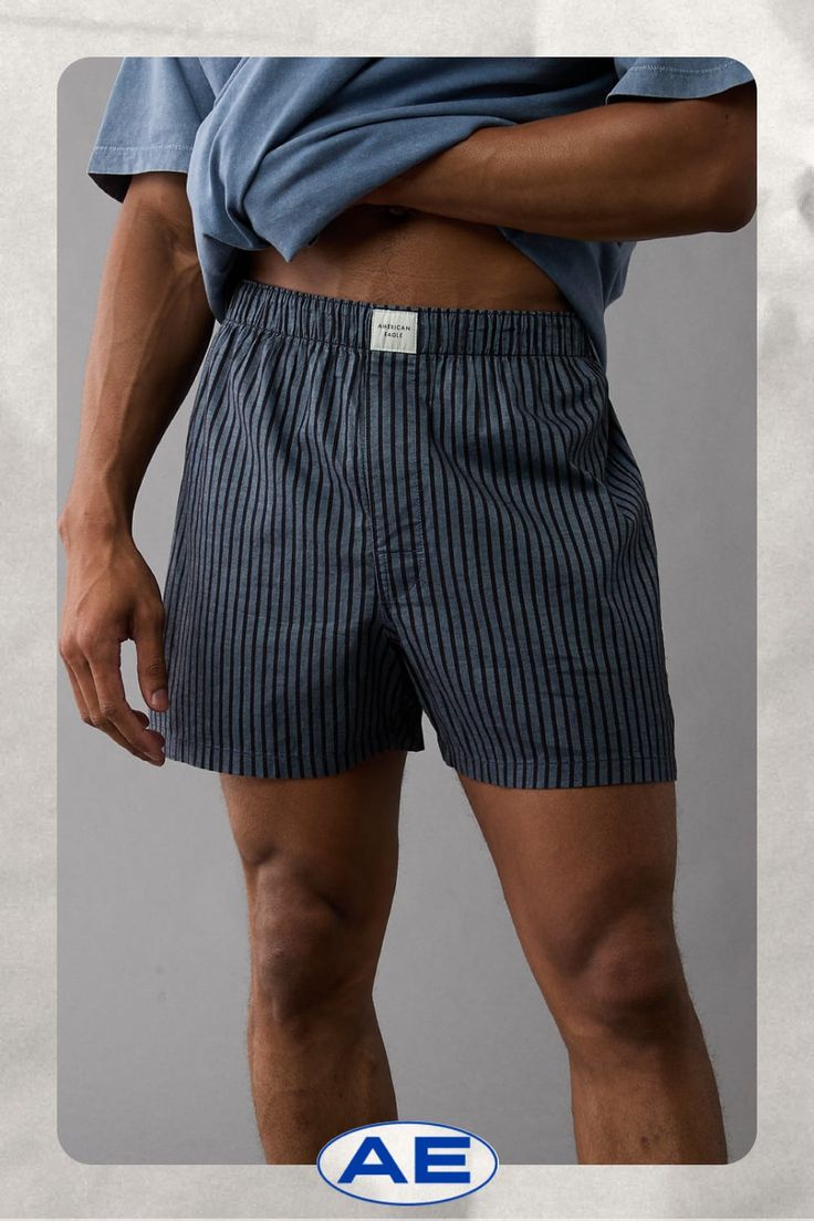 Cotton blend with added stretch for comfort and retention/Soft anti-roll waistband/Buttonless, functional fly Cropped Jeans Men, Boxer Shorts Outfit, Men Loungewear, Boxer Pants, Cotton Boxer Shorts, Blue Roof, Mens Shorts Outfits, White Jeans Men, Tori Amos