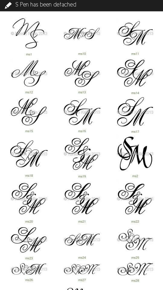 some type of calligraphy that is in different styles and font types, including the letter s