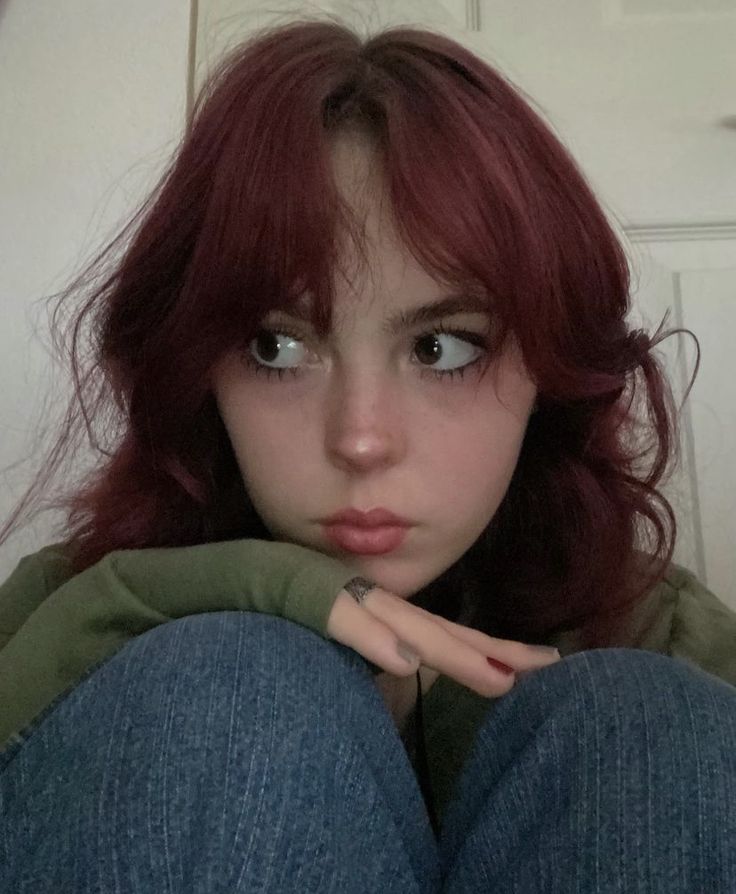 Cherry Red Hair, Short Hair Tomboy, Alternative Aesthetic, Red Hair Inspo, Wine Hair, Cherry Hair, Hair Color Streaks, Dark Red Hair, Dyed Hair Inspiration