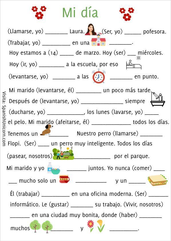 the spanish language worksheet for children with pictures and words on it, including an image